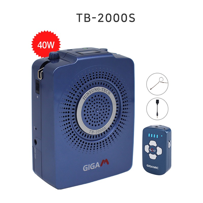 [준성테크] 기가엠 3Band TB-2000S [40W][무선방식/3BAND/무선송신기+붐마이크/이어셋마이크포함]